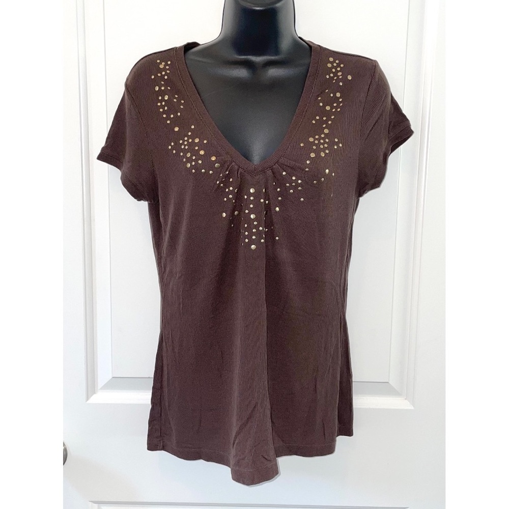 Moda International Y2K brown Short Sleeve Top